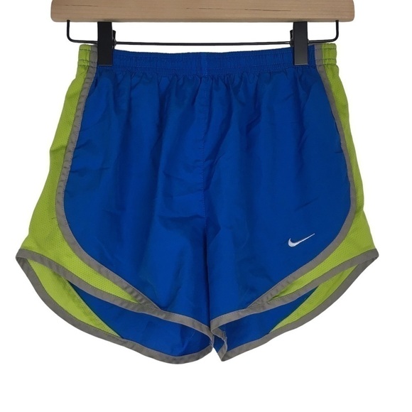 NIKE Women Running Shorts Dri-Fit Blue Green Grey White Swoosh Mesh Size XS - Picture 11 of 11